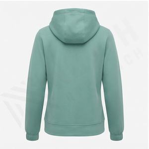 Diseño personalizado de las mujeres de algodón en blanco Logotipo de color sólido recortado liso de moda de manga larga Fitness precio barato mujeres sudadera - Product Image 3