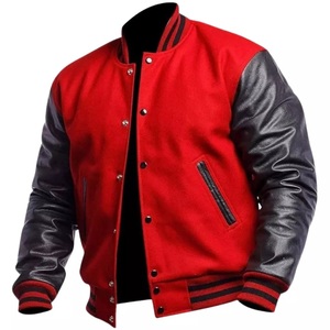 Custom Manufacturer's Vintage Winter Fall Letterman Jacket for <b>Men</b> Stand Collar Leather Baseball Varsity Jacket - Product Image 5
