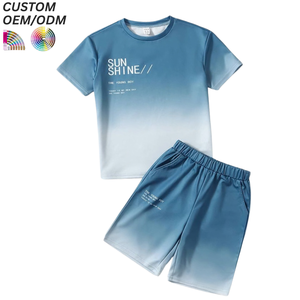 Conjunto de Ropa para Niños Personalizado, Estampado Animal, Informal, de Algodón, Traje de Verano, Camiseta y Pantalones Cortos, Soporte OEM ODM para Venta al Por Mayor - Product Image 6