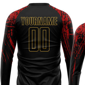 Black Black <b>Old</b> Gold Red Soccer Uniform for Men Sublimation Football Jersey and <b>Shorts</b> Set Breathable Team Training Match Wear - Product Image 3