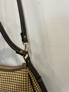 Houndstooth Pattern Textile Shoulder <b>Bag</b> <b>Medium</b> <b>Size</b> Zipper Closure Casual Daily Use - Product Image 2