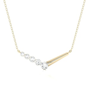 Pendentif solitaire en forme de V en diamant de laboratoire, or 10K 14K 18K, argent 925 935 plaqué rhodium, bijoux fins pour fiançailles et anniversaire - Product Image 1