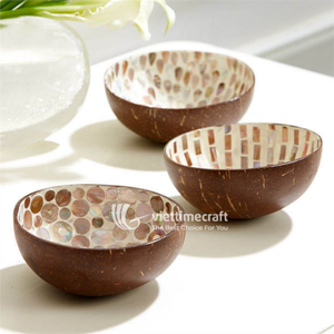 <b>Coconut</b> Bowl with Mother of Pearl Inlaid Decor, Artisanal Natural <b>Coconut</b> <b>Shell</b> Bowl for Food, Jewelry & Home Decor - Product Image 3