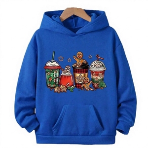 Red Christmas Hoodie Holiday Drinks Print Unisex Casual Winter Wear Knitted Hooded Sweatshirt Regular Fit 100% Cotton Pocket - Product Image 4