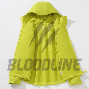 Men Yellow Full Sleeve Hooded <b>Jacket</b> Sublimation Print Windproof Winter Outdoor Wear - Product Image 2