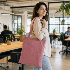 Sac fourre-tout en coton recyclé durable mélangé |   Sac de courses réutilisable et écologique pour le bureau, la vente au détail et la promotion - Product Image 5