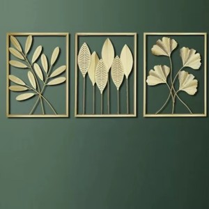Contemporary Design Modern Metal Wall Sculpture Floral Art Decor Red and Gold Flowers Home Interior Living Room Wall Hanging - Product Image 3
