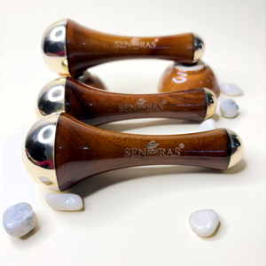 Senoras Bronze Dual Kansa Wands, outil de massage corporel manuel – Raffermissement de la peau pour le visage, le cou, le corps, les jambes, les bras et les pieds - Product Image 1