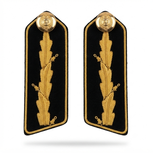 Nouvel Arrivage : Écussons de Col Brodés Feuille d'Or, Insignes de Grade Décoratifs en Fil Métallique pour Uniforme de Cérémonie - Product Image 5