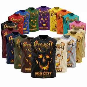 100% High Quality Customized Printed Sleeveless Tank Top Punk Streetwear Fitness Summer Casual Breathable Graphic T Shirts Men - Product Image 1