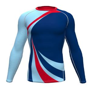 Camiseta de compresión sublimada personalizada para MMA y BJJ para hombre, manga larga, spandex/poliéster, transpirable, de secado rápido, ecológica, OEM - Product Image 1