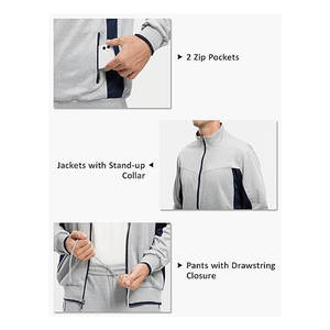 Conjuntos Deportivos para Hombre, Trajes Deportivos de 2 Piezas, Casuales, Atléticos, para Correr, Calentamiento, con Cierre Completo, Cómodos y Ligeros - Product Image 4