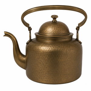 Vintage Hammered Metal Tea <b>Kettle</b> With Lid And Metal Handle Round Design For Kitchen Use Handmade Tea Pot On Sale - Product Image 1