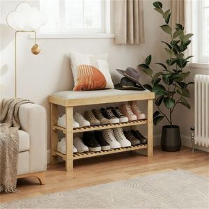 Scrivania con Portascarpe e Sgabello Contenitore - Design Pratico per Organizzazione Calzature - Product Image 1