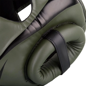 Protector de Cabeza de Boxeo de Microfibra Verde Oliva Premium con Cobertura Extendida para las Mejillas, Correas de Gancho y Bucle, Almohadillas Suministradas de Fábrica - Product Image 5