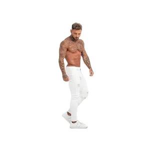 Jean Slim Fit pour hommes, pantalon Denim blanc, Style de rue, mode