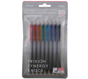 Bolígrafo de Gel Borrable PilotFricion Synergy Knock 04, Punta Ultrafina de 0.4 mm, Juego de 8 Colores, Paquete Hangsell (LFSK-14-8C) - Product Image 1