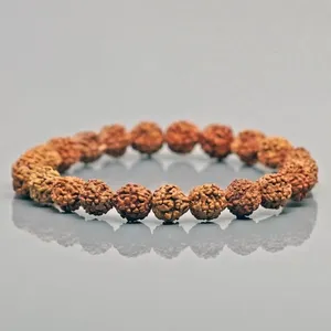 Created Rudraksha 8mm Smooth Round Beads <b>Stretch</b> <b>Bracelet</b> Spiritual Jewelry Wholesale Bulk - Product Image 3