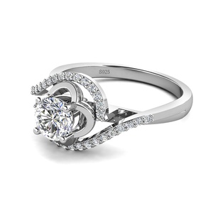 GRA sertifikası ile Vintage Moissanite takı gümüş 925 18k altın kaplama benzersiz yonca alyans Destiny mücevherat - Product Image 2