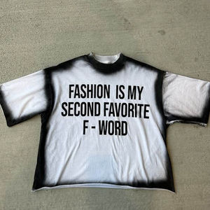 T-shirt et short d'été pour homme, coupe ample, épaules tombantes, gris délavé, style vintage, 100 % coton, impression personnalisée - Product Image 2