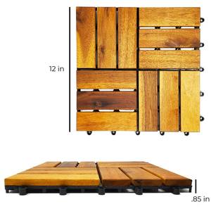 Baldosas de Madera Modernas para Exterior, Encajables, 30 x 30 cm, Fáciles de Instalar, Impermeables y Antideslizantes, para Patio, Balcón, Terraza y Jardín - Product Image 1