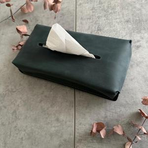 กล่องใส่กระดาษทิชชูหนังแท้กันกลิ่น กล่องใส่กระดาษเช็ดปากทรงสี่เหลี่ยม ดีไซน์เรียบง่าย สำหรับโรงแรมและห้องน้ำ - Product Image 1