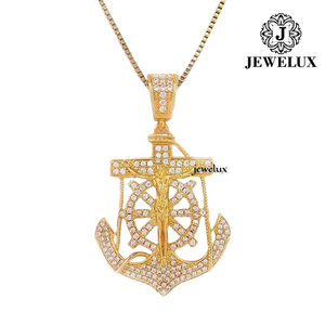 Colgantes de Hip Hop Premium con Incrustaciones de Diamantes, Diseño de Cruz, Plata 925 Bañada en Oro Rosa, Joyería de Declaración para Aniversario, Venta al por Mayor - Product Image 1