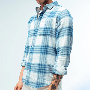 Camisas de Franela a Cuadros para Hombre, de Marca de Lujo, Populares en Oferta - Product Image 1