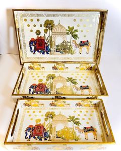 Bandeja de madera natural pulida de primera calidad con diseños elegantes para la decoración del hogar, la cocina y el comedor al precio más bajo. - Product Image 4