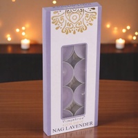 Lavendel Duft Tee licht Kerze Farbbox Hellbraun Gel Wachs Unscented Tee lichter Kerzen für die Inneneinrichtung Runde Packung mit 10 Stück