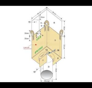 Sac Jumbo à Bretelles pour Stockage en Vrac et Expédition, Sac Big Bag FIBC Renforcé 100% PP avec Poignées de Levage, Capacité 500-2000kg, Sécurité 5:1 - Product Image 1