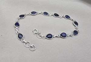 Bracelet en argent sterling 925 de luxe avec breloque en forme de poire et pierres précieuses, design simple et classique, haute qualité pour femmes, vente en gros OEM - Product Image 3