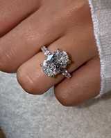 Bague de fiançailles pour femme en or massif 9 carats, style classique, diamant ovale de 4 carats, coupe excellente, clarté VS+, certifié IGI, cultivé en laboratoire