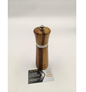Moulin à épices en bois écologique avec rotor en céramique, moulin à sel et poivre manuel réglable pour la cuisine, sans électricité - Product Image 1