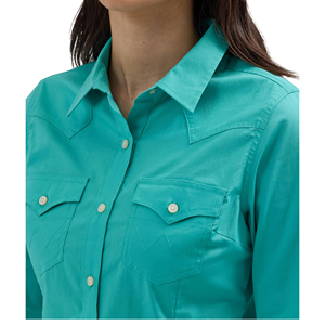 Camisa de mezclilla para mujer, transpirable, de secado rápido, premium, de alta calidad, al por mayor, precio económico, manga larga - Product Image 3