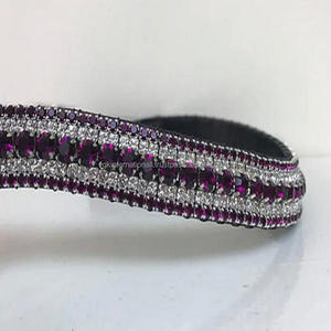 Cristales transparentes de lujo de 5 filas y piedras multicolores, cadena de Metal de diseño personalizado, banda para cejas de caballo de cuero genuino negro - Product Image 4