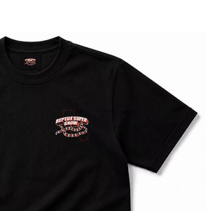 T-shirt en coton épais sur mesure 2026 avec logo brodé personnalisé sur la poitrine gauche et logo tissé - Product Image 2