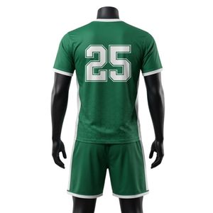 Ensemble d'uniformes de lacrosse unisexe vert et blanc en polyester, coupe athlétique, maillot et short légers pour sports d'équipe - Product Image 2