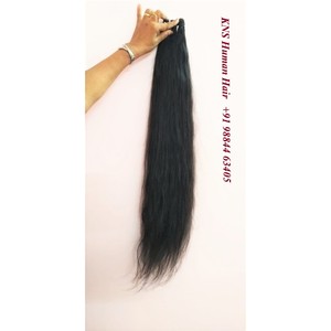 Vison brut indien non transformé Remy cheveux tissage faisceau naturel ondulé droite Extensions de cheveux humains en gros approvisionnement en vrac - Product Image 1