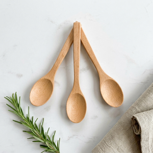 <b>Small</b> Beech Wood <b>Spoon</b> Handmade Eco-Friendly Utensil for Salt, Sugar, or Spices Nordic Style Kitchen Accessory 15cm - Product Image 1