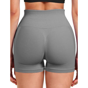 Shorts de Yoga de Cintura Alta con Control de Abdomen, Tela Suave sin Costuras con Efecto Levanta Glúteos para Entrenamiento - Product Image 1