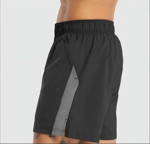 Pantalones Cortos Deportivos para Hombre, 100% Poliéster, Satén Sólido, Secado Rápido, Transpirables, Cintura Media, Elásticos, con Bolsillos, Logotipo Frontal, para Gimnasio - Product Image 6