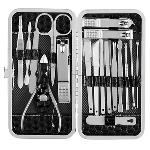 Kit de soins personnels pour les ongles, coupe-cuticules, kit de pédicure professionnel, kit de toilettage, 16 pièces, ensemble d'outils de manucure et de pédicure pour salon - Product Image 1