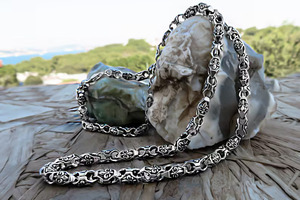 Solid 925 Sterling <b>Silver</b> Plated Figaro Chain Necklace Zinc Alloy For Unisex Classic Daily Wear Jewelry - Product Image 2