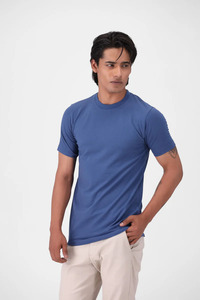 เสื้อยืดคอกลมแขนสั้นสำหรับผู้ชายเสื้อลำลองแบบถักระบายอากาศได้ดี - Product Image 5