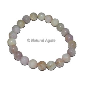 Bracelet en agate bleue dentelle de 8 mm en gros – Bracelet extensible à perles rondes en agate bleue dentelle naturelle - Product Image 3