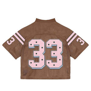 Custom Mesh Crop Top Jersey Breathable Sports T-Shirt with Sublimation Print V-neck No Strap Unisex <b>Athletic</b> Crop Tee - Product Image 2