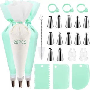 Piping Bags and Tips Set Cake DIY Decorating Kit with Stainless Steel Nozzle Reusable <b>Silicone</b> Pastry Cake Decorating <b>Tools</b> - Product Image 4