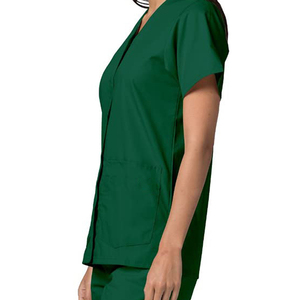 Solid Fighter Top Pants Short Sleeve Beauty Hospital Staff Uniform Women Men <b>Doctor</b> Nurse Signature Pocket Zip Scrub Scrubs <b>Set</b> - Product Image 5