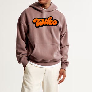 Sweat-shirt à capuche imprimé floqué de marque pour homme, coupe oversize décontractée en molleton de coton avec poche avant et logo - Product Image 5